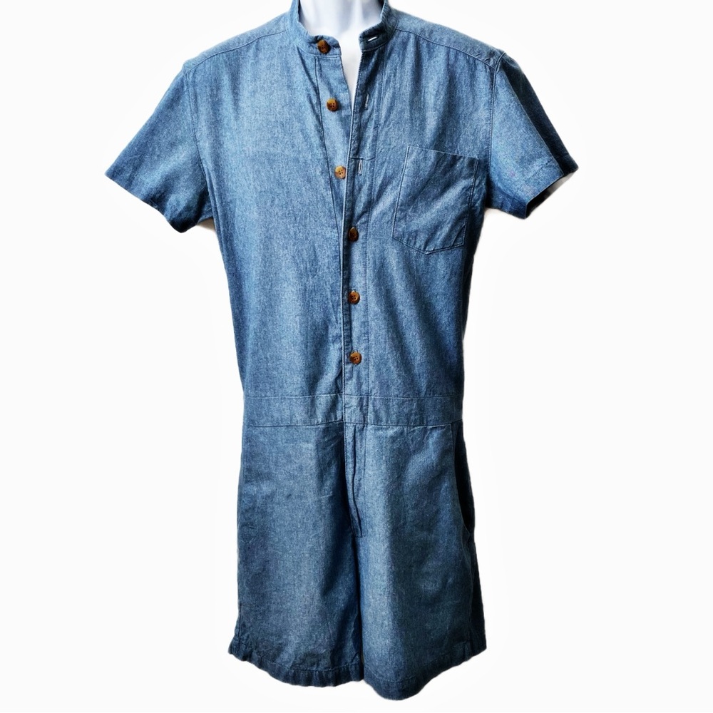 Original RompHIM, light blue Chambray Romper for Men